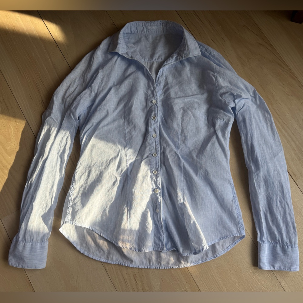 Gorsuch Fitted Stripe Linen Button Up
